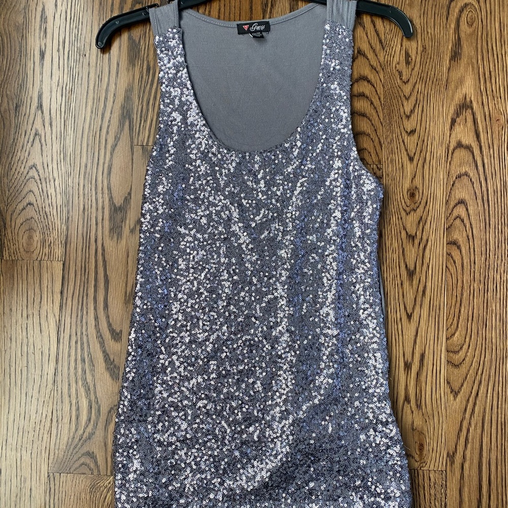 Silver shimmery top